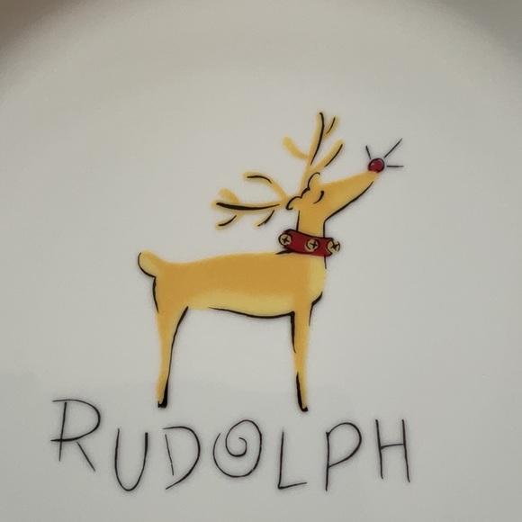 Pottery Barn 12” Rudolf Reindeer Plate - Picture 2 of 5